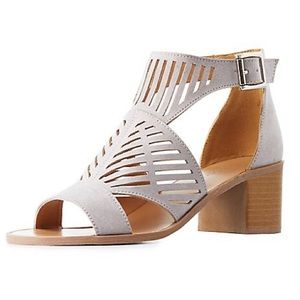 Charlotte Russe Laser Cut Faux Suede Sandals